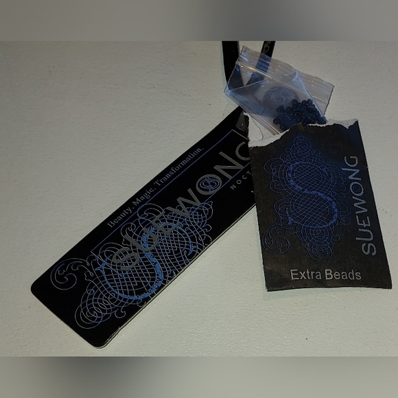 Sue Wong Black Beaded Floral Pattern Dress with Tan Lining NWT - Picture 8 of 8